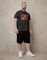 Quit Is Not In Your Code Men's Big and Tall Simple Lettering Short Sleeve T-shirt 2-Piece Set
